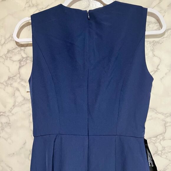 Kay Unger Raven Draped Sheath Midi Dress - Picture 8 of 16